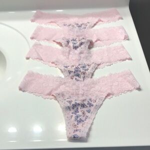 4 Victoria's Secret Pink Lace Panties Set